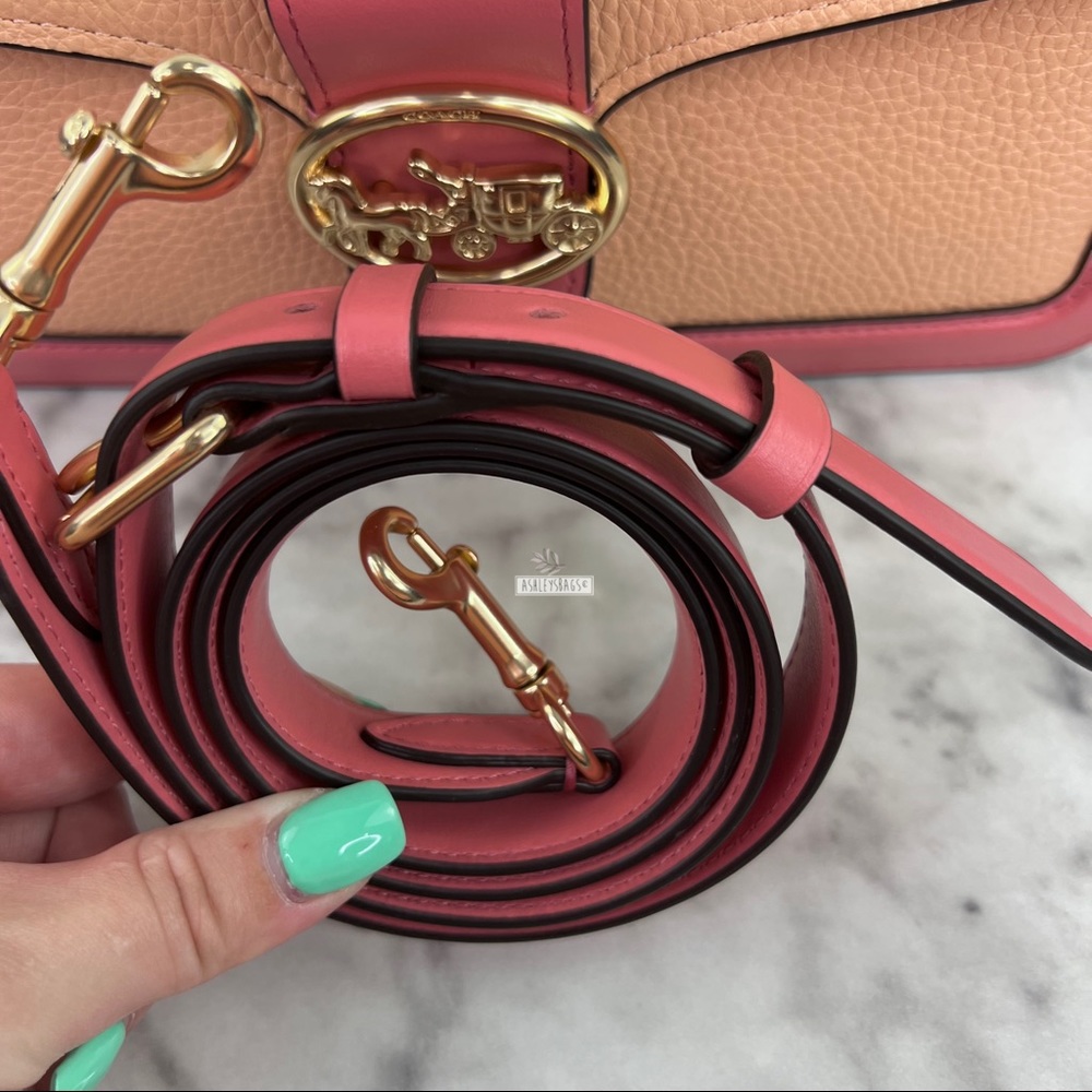 Coach Georgie Shoulder Bag Crossbody In Colorblock Faded Blush Taffy - Picture 10 of 14